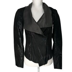 GRAHAM & SPENCER / Black Sparkle Faux Leather Jacket / Small (Estimated)